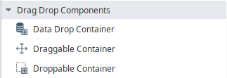The components appear under the Drag Drop Components category in the Designer palette